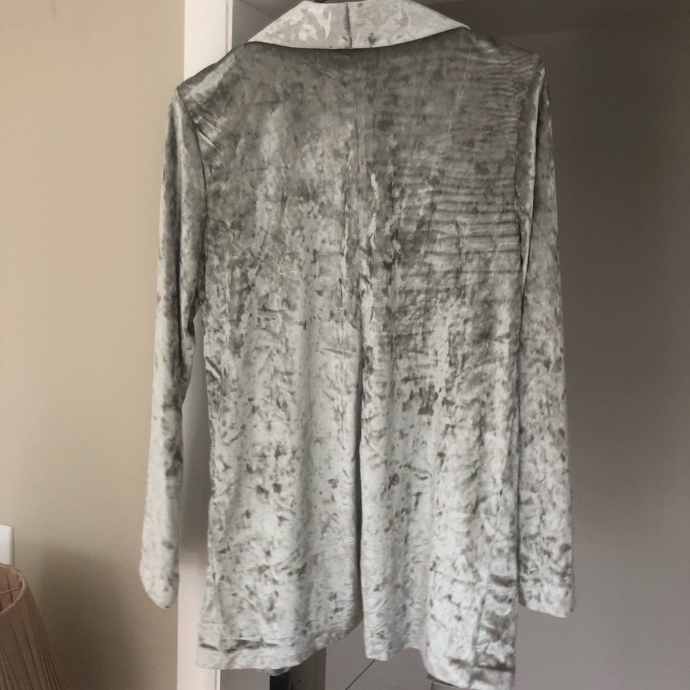 H&M crushes velvet velour blazer silver grey